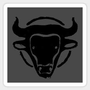 Stylized head of the Minotaur  in black ink Sticker